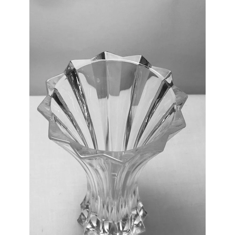 Riedel Accents Vivant Tyrol Crystal Fluted Vase Germany Signed Heavy 7